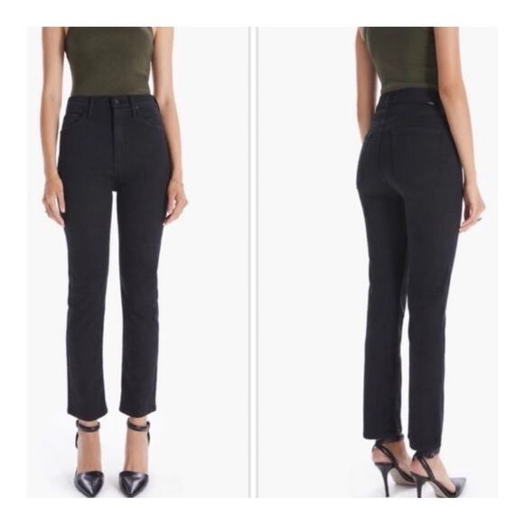 MOTHER Jeans High Waisted Rider Ankle 28 Black Not Guilty Stretch 10304 - Picture 1 of 11